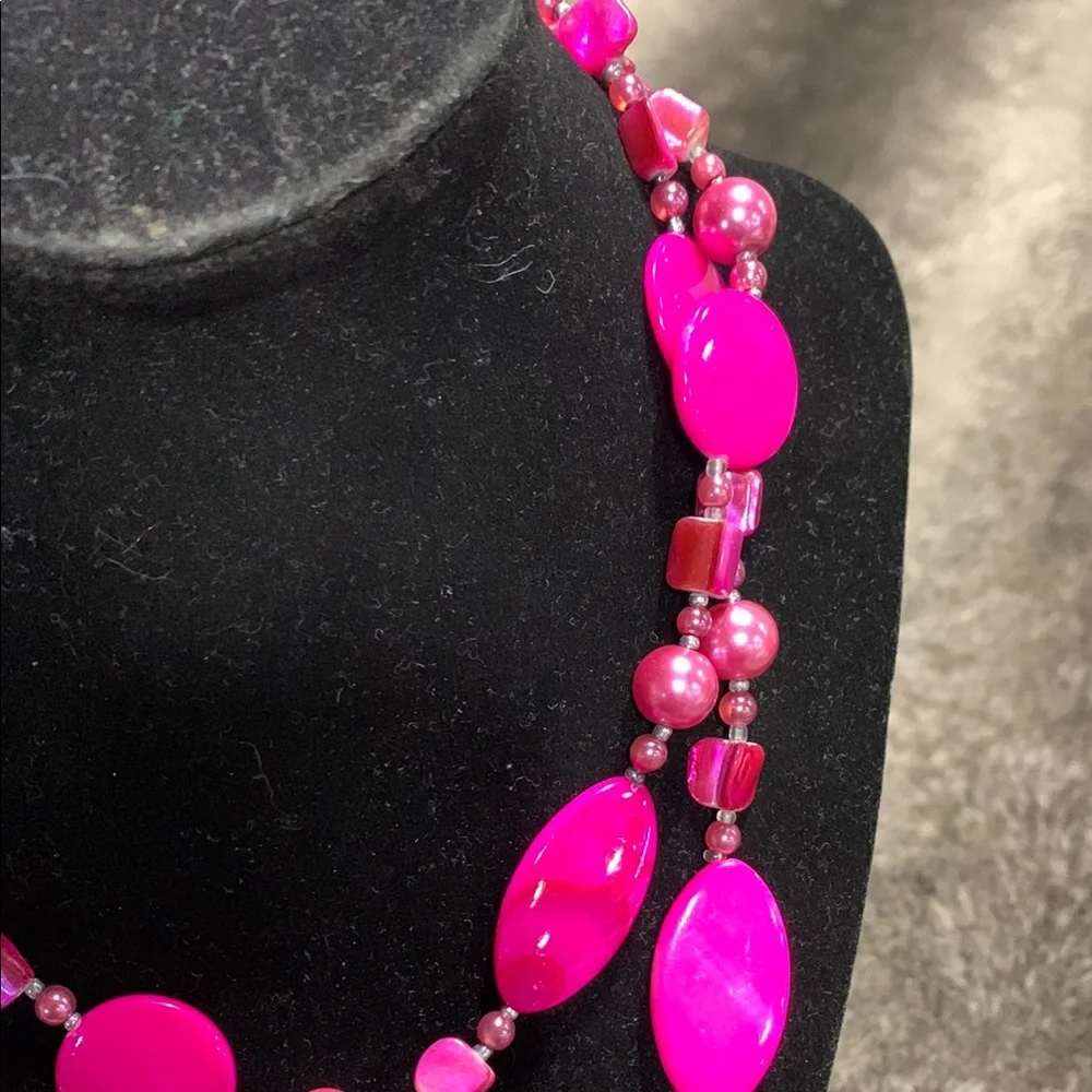 Elegant Pink‎ Beaded Necklace 8078